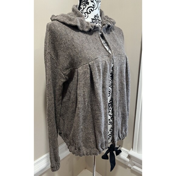 Free People Dusty Brown Wool Blend Cardigan Boho Cozy Small Fairy Grunge - Picture 7 of 14